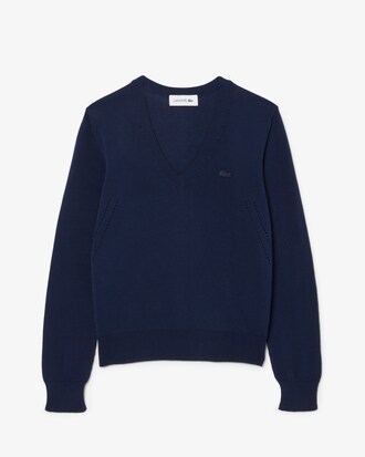 Naadloze Gebreide Sweater met V-hals