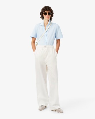 Wide Fit Broek van Katoenen Petit Piqu&eacute;