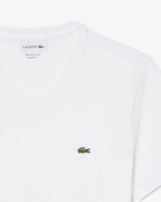 Lichtgewicht Katoenen Pima T-shirt met V-hals