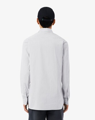 Slim Fit Gestreept Stretch Popeline Hemd