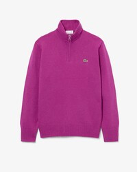 Sweater van Gekaarde Wol met Hoge Hals en Rits