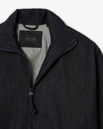 Runway Indigo Denim Jack met Hoge Hals