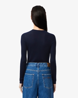 Geribbelde Gebreide Merinowollen Cardigan