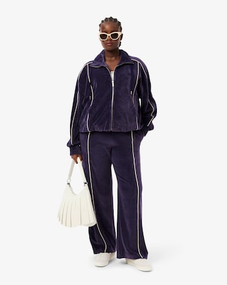 Oversized Velours Sweatshirt met Rits