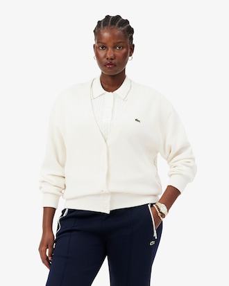 Katoenen Cardigan met Mossteek en V-hals