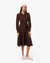 Petit Piqu&eacute; Dress met Riem en Polokraag