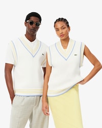 Gestreept Geribbeld Gebreid Katoenen Sweatervest