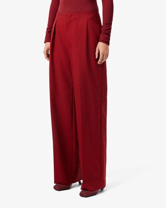 Runway Gedistingeerde Wollen Broek met Rechte Pasvorm