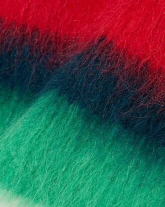 Runway Gestreepte Piqu&eacute; Sweater van Geborstelde Gemengde Alpacawol
