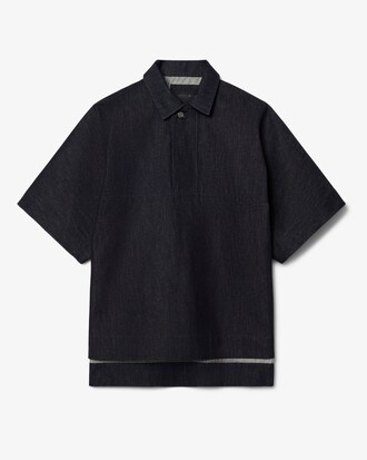 Runway Oversized Denim Polohemd