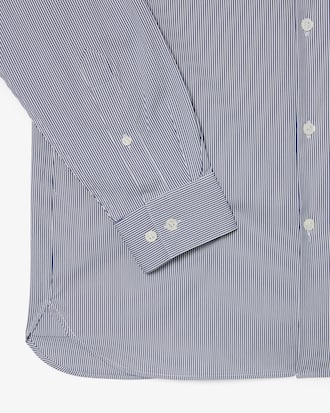 Slim Fit Gestreept Stretch Popeline Hemd