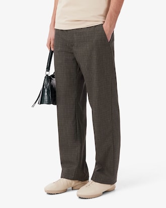 Runway Gedistingeerde Wollen Broek met Rechte Pasvorm