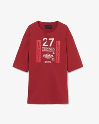 Runway Stretch T-shirt met Rits en Print