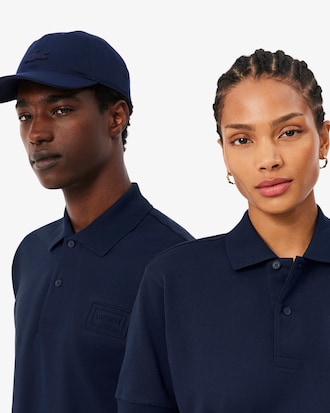 Classic Fit Ge&euml;mbost Polohemd met Logo