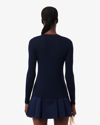 Geribbelde Gebreide Merinowollen Cardigan