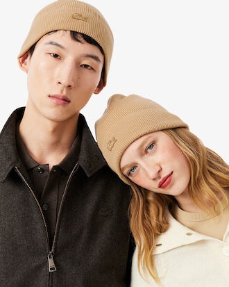 Wollen Muts met Geribbelde Omslag