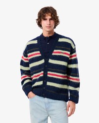 Relaxed Fit Gestreepte Alpacawollen Cardigan