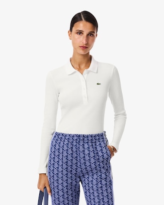 Slim Fit L.12.D Geribbelde Katoenen Polo