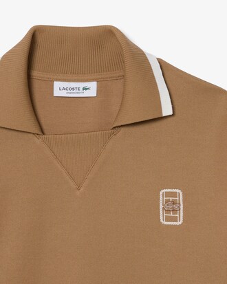 Oversized Piqu&eacute; Sweatshirt met Polokraag