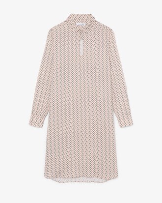 Fluid Crepe Shirt Collar Dress