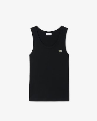 Slim Fit Geribbelde Katoenen Tanktop