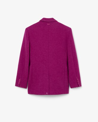 Runway Blazer van Gemarmerde Wol met Dubbele Rij Knopen