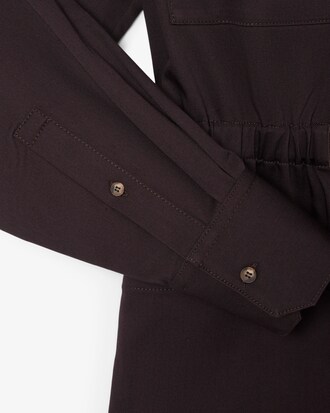 Stretch Gabardine Playsuit met Polokraag