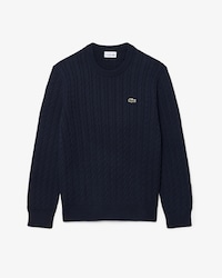 Sweater, Gebreid katoen met kabelpatroon