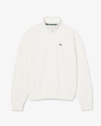 Piqu&eacute; Sweatshirt met Hoge Hals en Rits