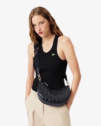 Maheki Ge&euml;mboste Leren Half Moon Handtas