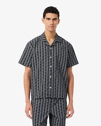 Popeline Pyjamashirt met Monogramprint