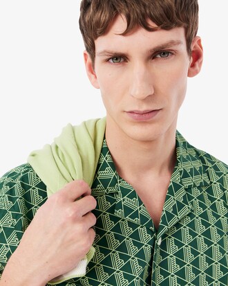 Popeline Pyjamashirt met Monogramprint