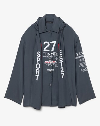 Runway Oversized Hemd met Capuchon en Print