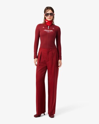 Runway Gedistingeerde Wollen Broek met Rechte Pasvorm