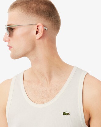 Slim Fit Geribbelde Katoenen Tanktop