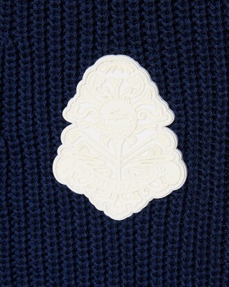 Golfcardigan van Gemengde Wol met Badge Accenten