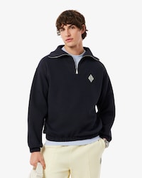 Loose Fit Piqu&eacute; Sweatshirt met Ritshals