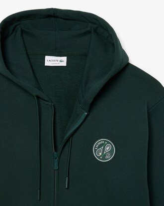 Hoodie met Rits en Badge Accenten