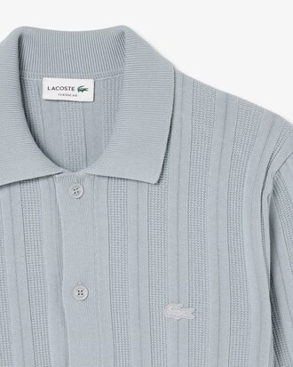 Cardigan met Polokraag van Vloeiende Geribbelde Stof