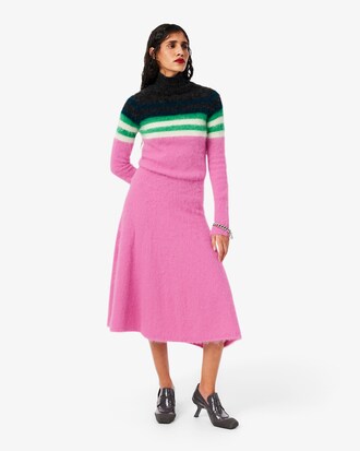 Runway Alpacawollen Maxi Jurk met Hoge Hals