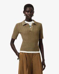 Runway Gebreide Kabelsweater met Polokraag