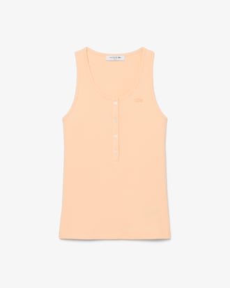 Slim Fit Tanktop van Geribbeld Katoen