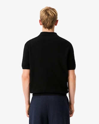 Sweater van Gemengd Katoen met Open Polokraag