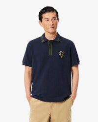 Classic Fit In Frankrijk vervaardigd Polohemd met Badge Accenten