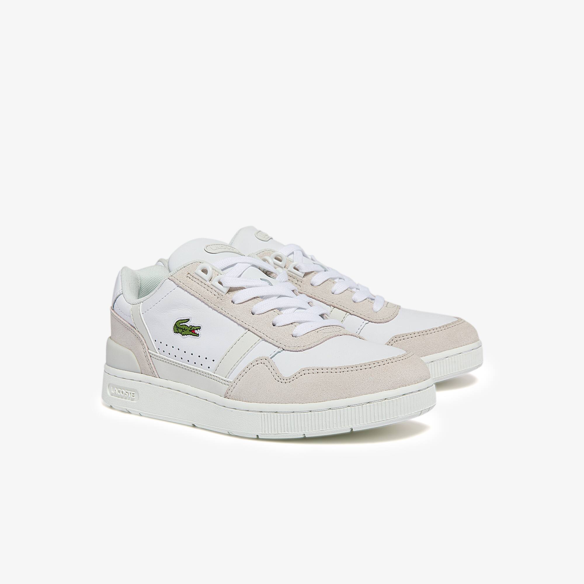 T-Clip-sneakers dames van leer en suède | LACOSTE