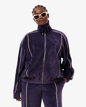 Oversized Velours Sweatshirt met Rits