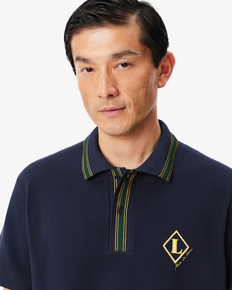 Classic Fit In Frankrijk vervaardigd Polohemd met Badge Accenten