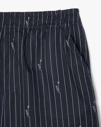Streepjeskatoenen Short met Krokodilprint