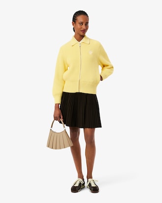 Katoenen Sweater met Badge Accenten en Rits