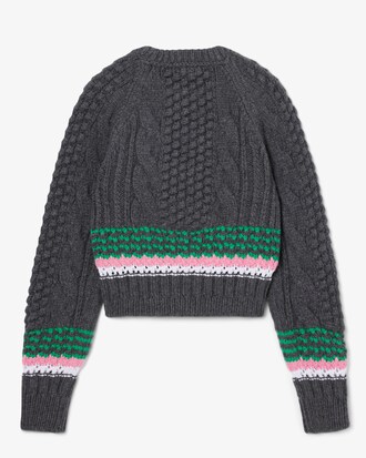 Runway Gestreepte Getextureerde Wollen Sweater
